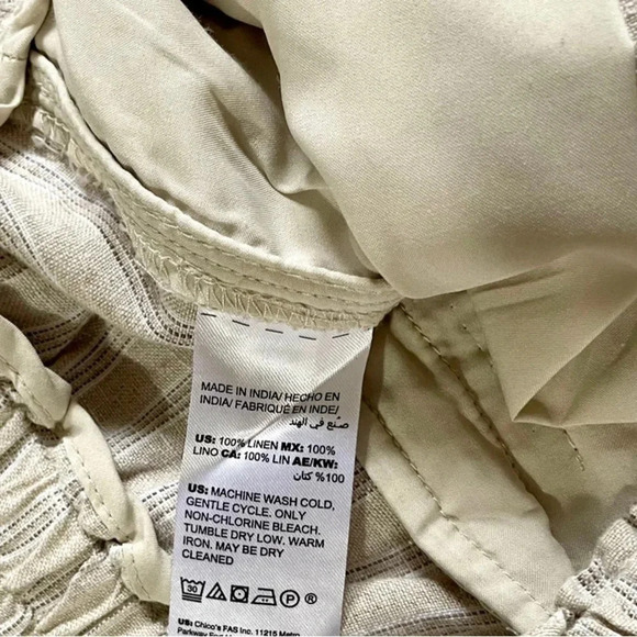 Chico’s Striped Linen Drawstring Ankle Pants - Picture 5 of 6